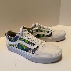 Vans Ward Platform Paradise Floral Womens Size 10 White Athletic Shoes Sneakers